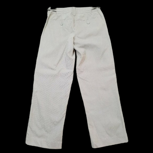 ANN TAYLOR LOFT~Women's Size 2P Petite~White/Brown Striped Cotton Capri Pants. - Picture 3 of 10